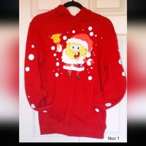 Jr.s Nickelodeon Christmas SpongeBob Sweatshirt Hoodie